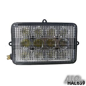 ЛЕД Диоден Халоген LED Фар - 5100lm 16.5cm 60W PRO - Късa/Дълга Светлина - John Deere Странично