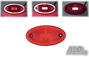 LED Светодиоден Габарит, 116mm x 60mm, Червен, Неон Ефект, Три Функции, 12V-24V