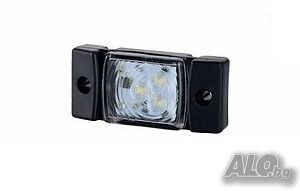 LED Светодиоден Габарит, Маркер, Токос, Бял, Е-Mark, 3 LED, 12V-24V, 7.3 см