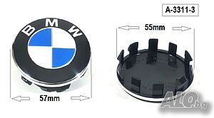 Капачка за джанта за BMW 57/55mm A-3311-3/254555