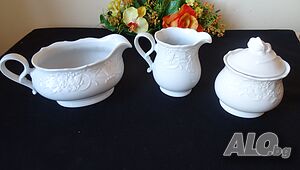 Класическо бяло с релеф Vintage Mitterteich Bavaria Germany Porcelain