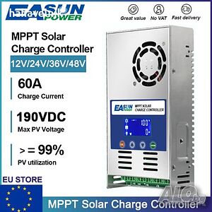 Инверторно зарядно Easun 60A MPPT Solar Charge Controller 12V 24V 36V 48V соларен панел слънчев