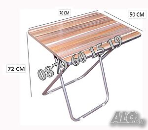 Градинска сгъваема маса, размер 50х70 см, 70х70 см и ф 70 см, сгъваеми столове