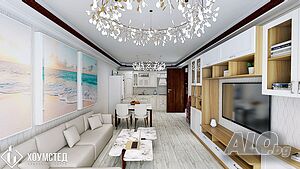 2 стаен апартамент в сграда ”LAZUR RESIDENCE” + Идеен проект за обзавеждане - кв. Мадика, Бургас