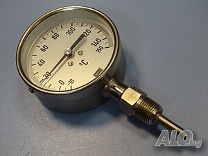 биметален термометър Wika thermometer ф100mm, -10/+150°C, L-30mm