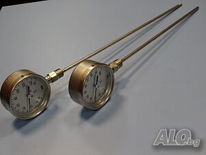 биметален термометър Wika thermometer ф100mm, 0/+100°C, -10/+150°C, L-400-500mm