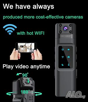 Wifi Hotspot Мини камера HD 1080P Камера за тяло Нощно виждане