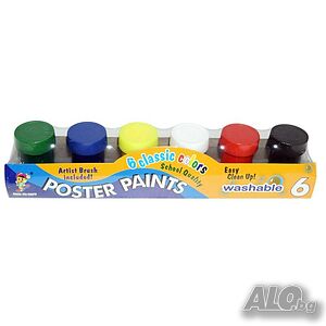 3037 Темперни бои Poster Paints, 6 цвята