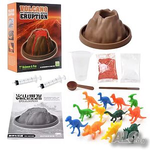 4838 Игрален комплект Science & Fun Изригващ вулкан с динозаври