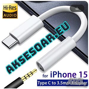 Преходник от USB Тип C към 3,5 мм AUX жак адаптер за слушалки Usb-C към 3 5 мм жак HiFi аудио кабел