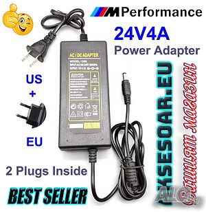 Захранване за усилвател 2 по 100 W Клас D 24 V 4 A мощност AC DC Adapter трансформатор