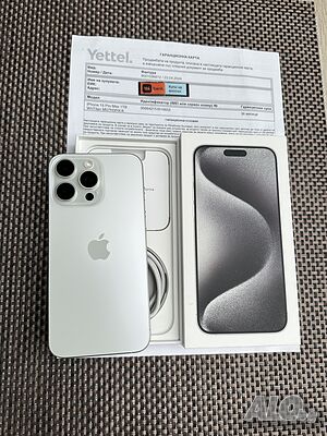 36МЕС Гаранция❗️ 1TB ❗️ iPhone 15 PRO MAX ❗️Лизинг от 88лв/м ❗️- White titanium - бял