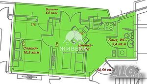 Продава 2-стаен апартамент пред акт 14 в кв. Погреби