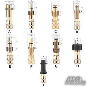 Бърза връзка за водоструйка 1/4 към пистолет, пръскачка, адаптер с байонет Karcher Parkside