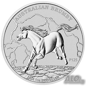 1 тройунция Сребърна Монета Australian Brumby 2024 г.