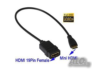 Кабел HDMI ж./ mini HDMI м. S-PC-0338