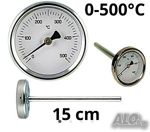 0-500°C Термометър за димни газове със сонда 150mm