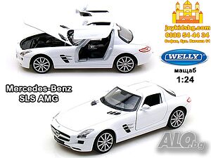 Mercedes-Benz SLS AMG бял мащабен модел 1:24 Welly