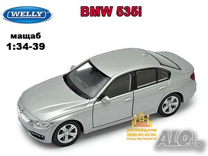 BMW 535i сребристо мащабен модел 1 :(34-39) Welly