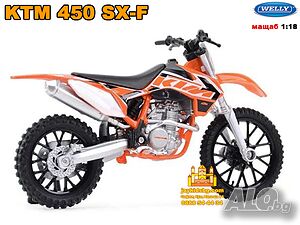 KTM 450 SX-F 1:18 Welly - мащабен модел на кросов мотоциклет