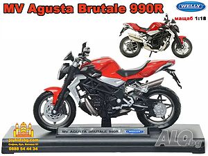 MV Agusta Brutale 990R Welly 1:18 - мащабен модел на мотоциклет