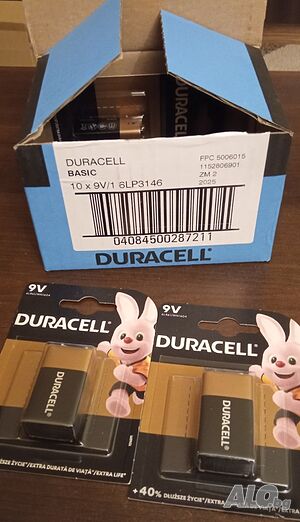 Алкална батерия Duracell MN1604, 6LR61, 9V, PP3 - комплект 4 броя