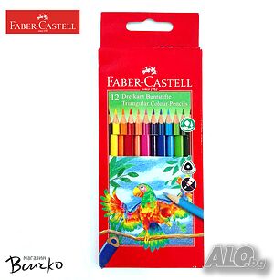 Цветни моливи Faber-Castell Triangular, 12 цвята