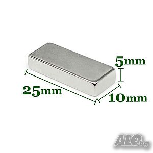 Неодимов магнит 25x10x5mm N52, magnit, neodimov, магнити, magnet