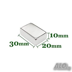 Неодимов магнит 30x20x10mm МАГНИТ неодимов N52, magnit от moqtmagazin.com (Моят магазин)