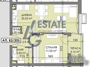 Продава двустаен апартамент в ж.к ”Меден Рудник” - зона В - 58 кв. м