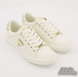 GUESS White & Gold Trainers