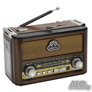 Радио ретро fmamsw usbmp3 блутут и фенер 220v ac батерии rx-bt087