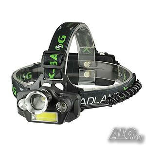 Челник X-Balog BL-T44 С 1 БРОЙ XM-L2 T6, 2 броя Q5 и COB LED диоди, ZOOM