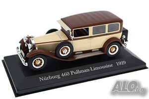 Mercedes-Benz Nürburg 460 Pullman-Limousine 1929 - мащаб 1:43 на DeAgostini нов в PVC дисплей-кейс