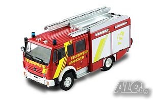 Mercedes-Benz LF 16/12 Ziegler Hannove пожарна 1995 - мащаб 1:43 на IXO нов в PVC дисплей-кейс