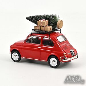 Fiat 500 L 1968 с коледна елха на тавана - мащаб 1:18 на Norev моделът е нов в кутия