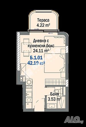 Едностаен апартамент, 42.19 кв.м, област Бургас, гр. Китен