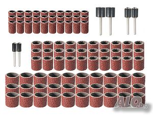 3 Размера шкурки и държачи за дремел, Комплект 66 части