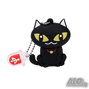 Флашка 32 гб Черна котка, USB