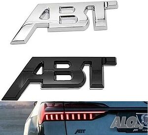 Емблема лого ABT AUDI АБТ sport хром или черен гланц различни размери