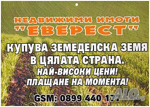 Купувам земя в цяла България. Обл. В. Търново до 3 500лв. Обл. Добрич цена до 5 000 лв.