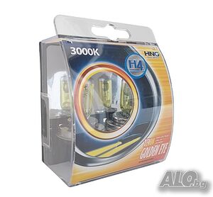 Халогенни крушки HNG H4 60/55W тип ’’Golden eye’’ жълти 2бр/к-т