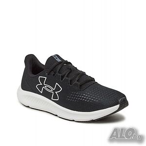 Мъжки маратонки under armour charged pursuit 3 big logo running shoes black white