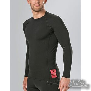 Мъжка блуза speedo boom long sleeve rash top black red