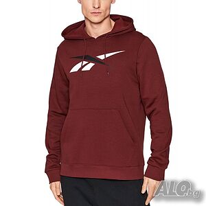 Мъжко спортно горнище reebok training essentials vector hoodie burgundy