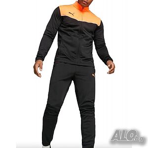 Мъжки спортен екип PUMA IndividualRISE Football Tracksuit Black/Orange