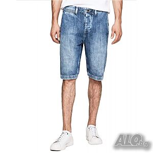 Мъжки къси панталони PEPE JEANS Trade Pinstripe Shorts Denim