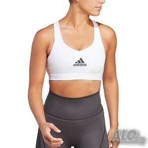 Дамско бюстие ADIDAS PowerReact Training Medium Support Bra White