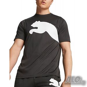 Мъжка тениска PUMA Train All Day Big Cat Training Tee Black