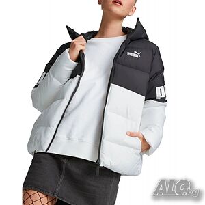 Дамско зимно яке PUMA Power Hooded Down Puffer Jacket White/Black